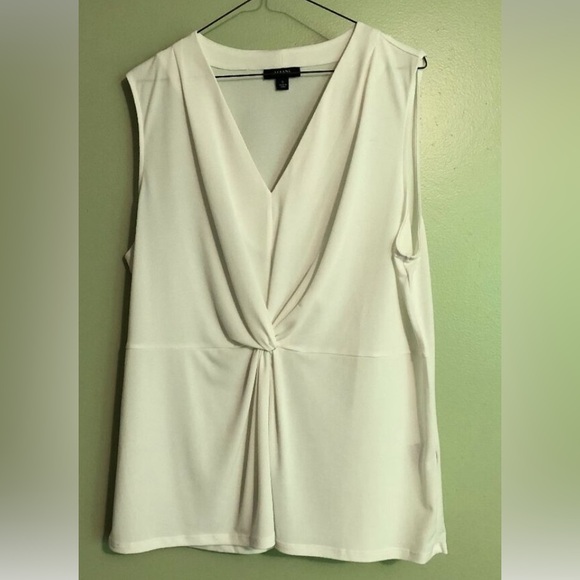 Alfani Womens Ribbed Twist Front Sleeveless Top main image 1